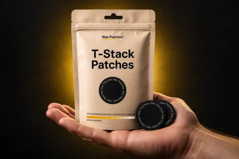 T-Stack pouch and patches in hand